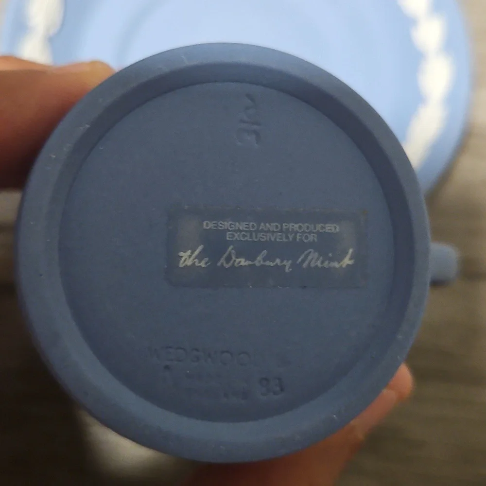 Wedgwood Blue Jasperware Dancing Hours tea cup and saucer - Picture 3 of 6